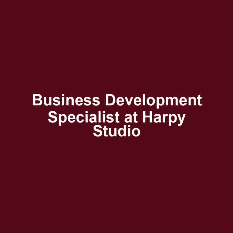 Business Development Specialist at Harpy Studio