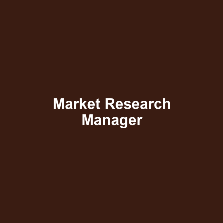 Market Research Manager