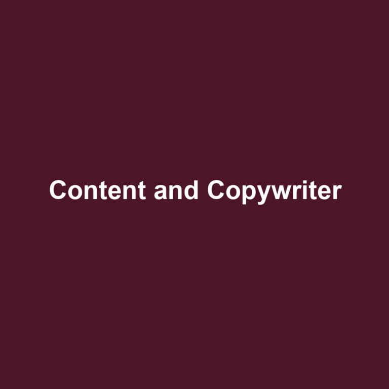 Content and Copywriter