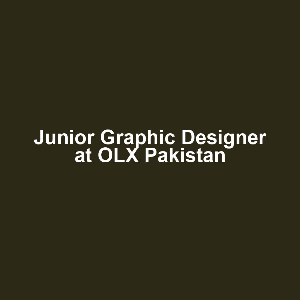 Junior Graphic Designer at OLX Pakistan