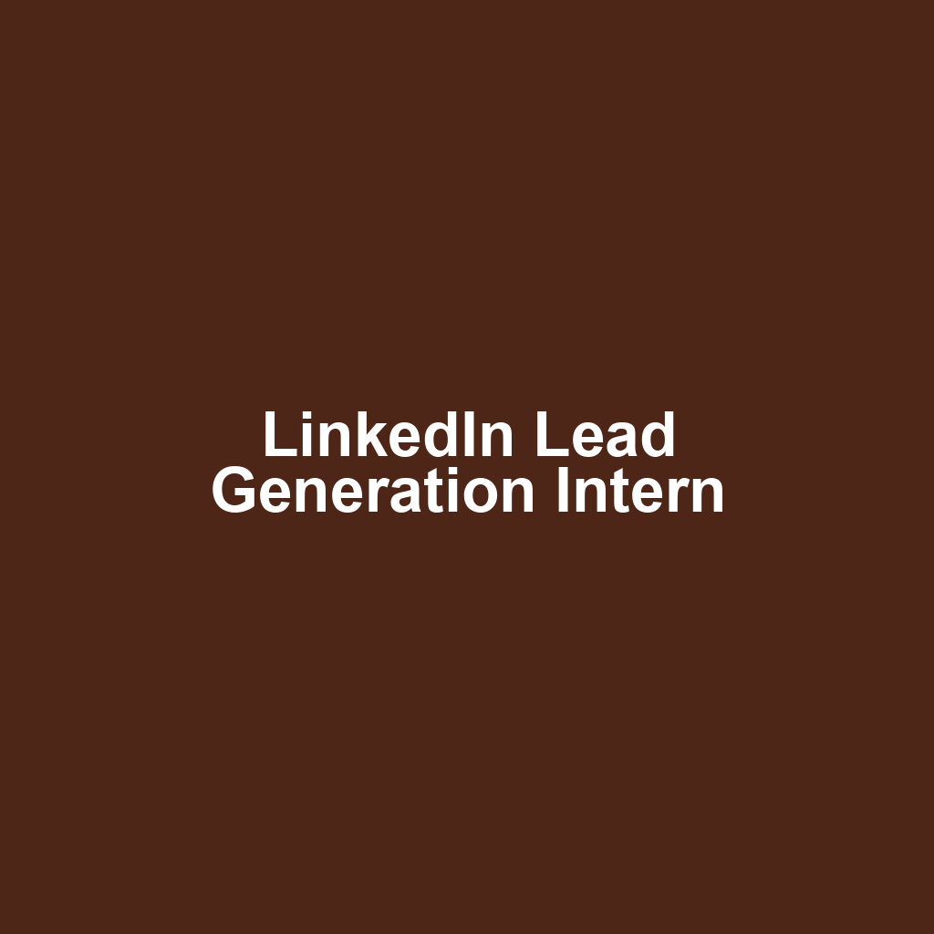 LinkedIn Lead Generation Intern