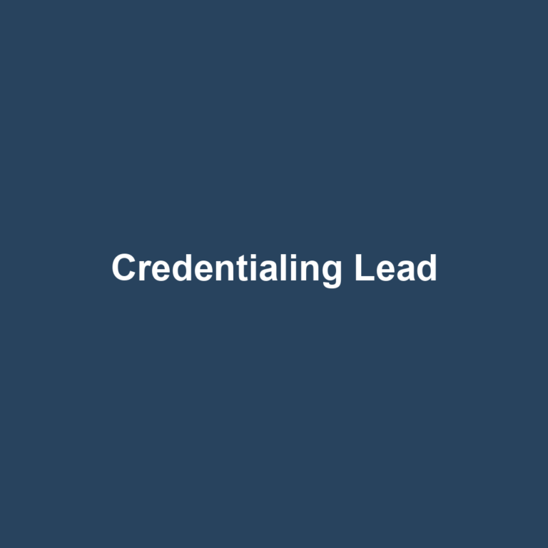 Credentialing Lead