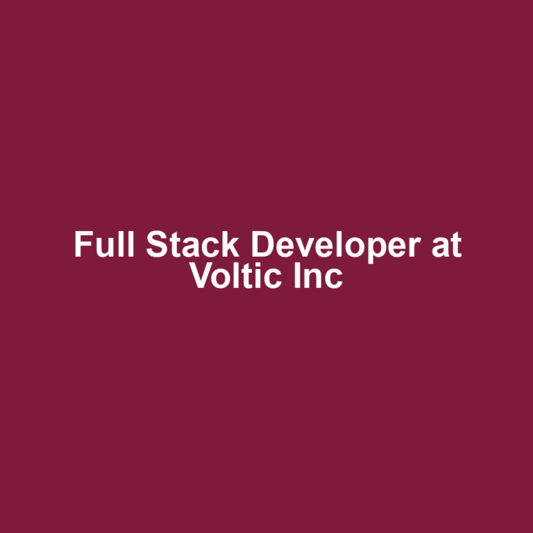 Full Stack Developer at Voltic Inc