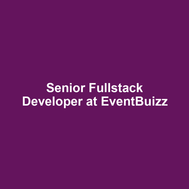 Senior Fullstack Developer at EventBuizz