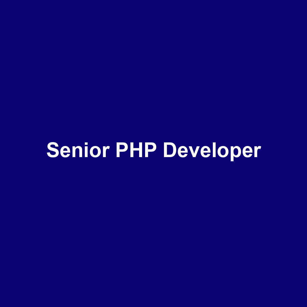 Senior PHP Developer