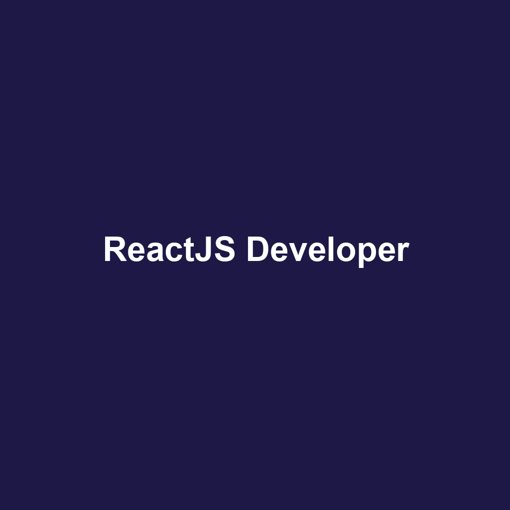 ReactJS Developer