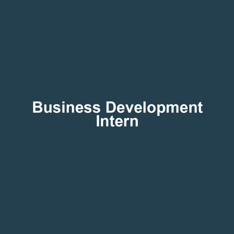 Business Development Intern