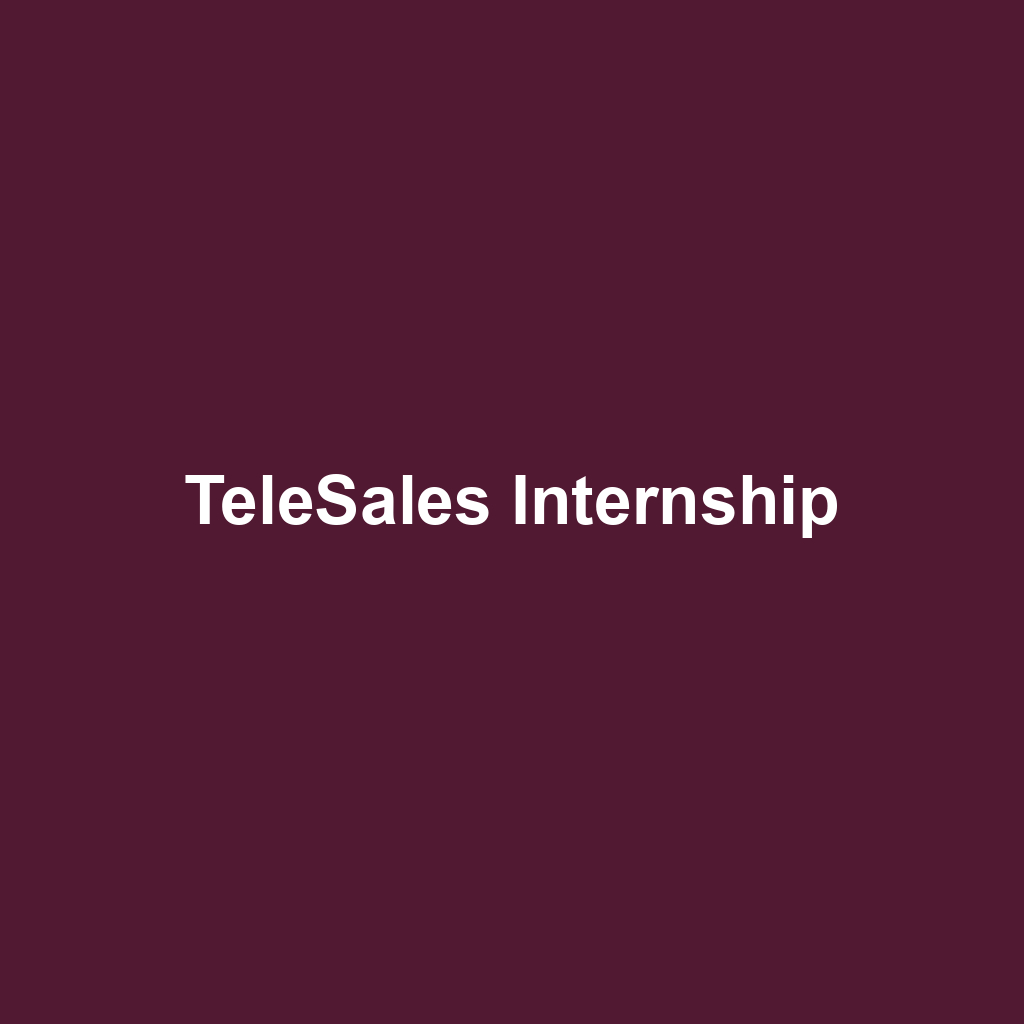 TeleSales Internship