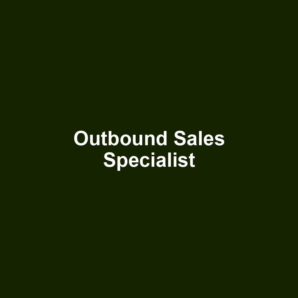 Outbound Sales Specialist