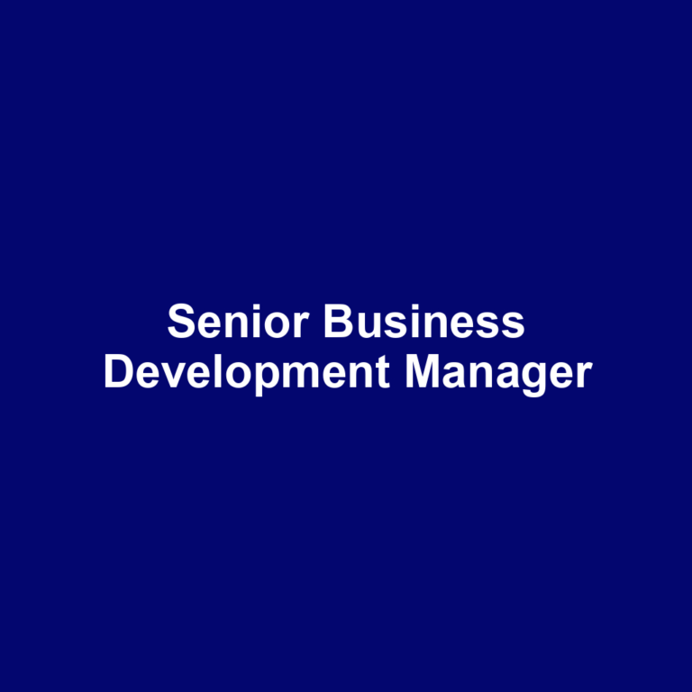 Senior Business Development Manager