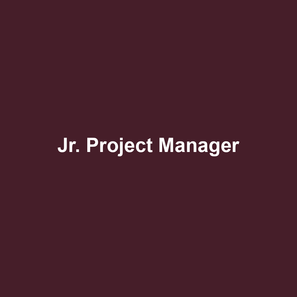 Jr. Project Manager