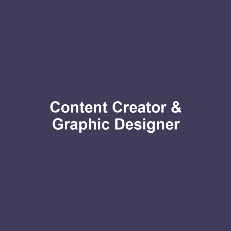 Content Creator & Graphic Designer