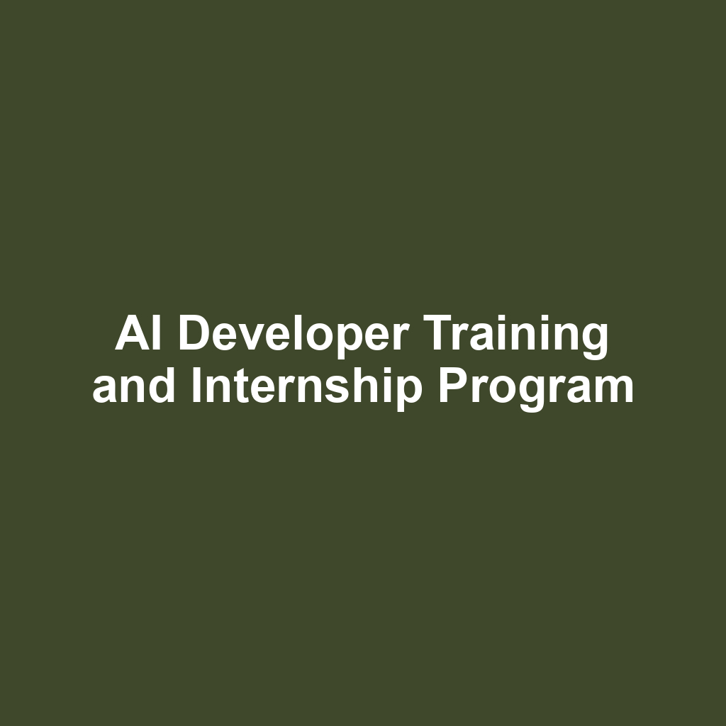 AI Developer Training and Internship Program