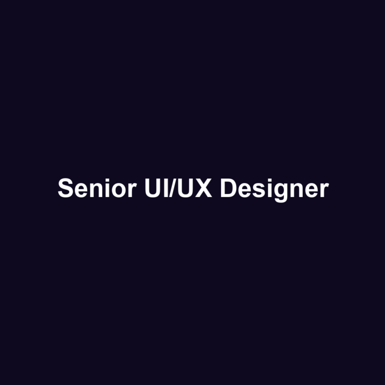 Senior UI/UX Designer