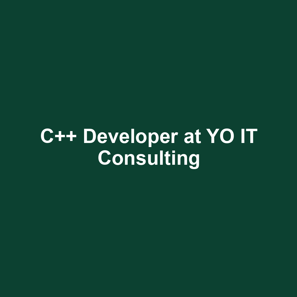 C++ Developer at YO IT Consulting