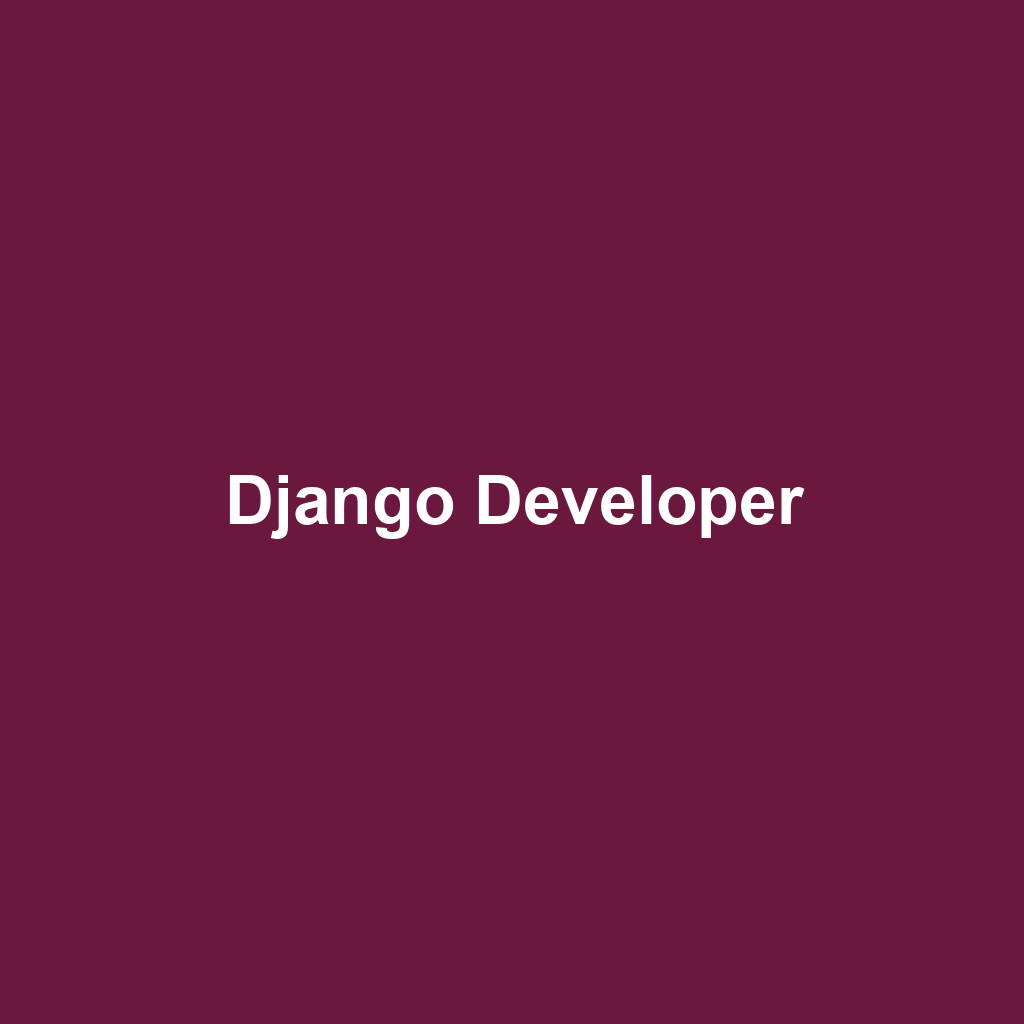 Django Developer