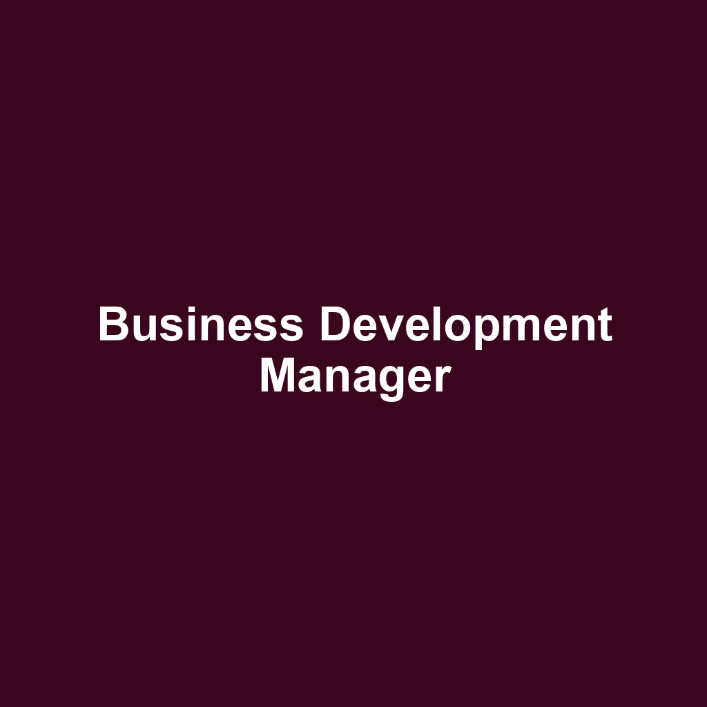 Business Development Manager