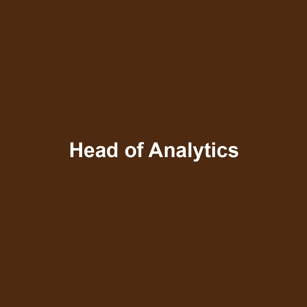 Head of Analytics