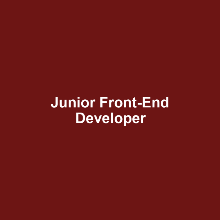 Junior Front-End Developer