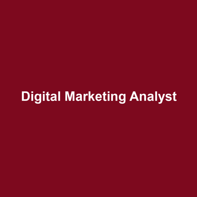 Digital Marketing Analyst