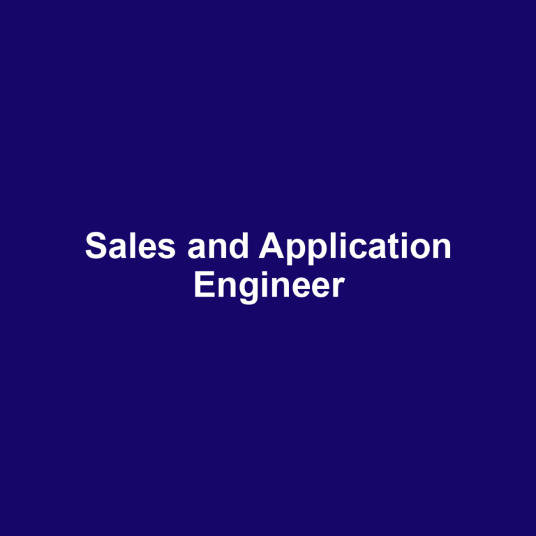 Sales and Application Engineer