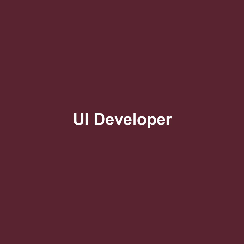 UI Developer