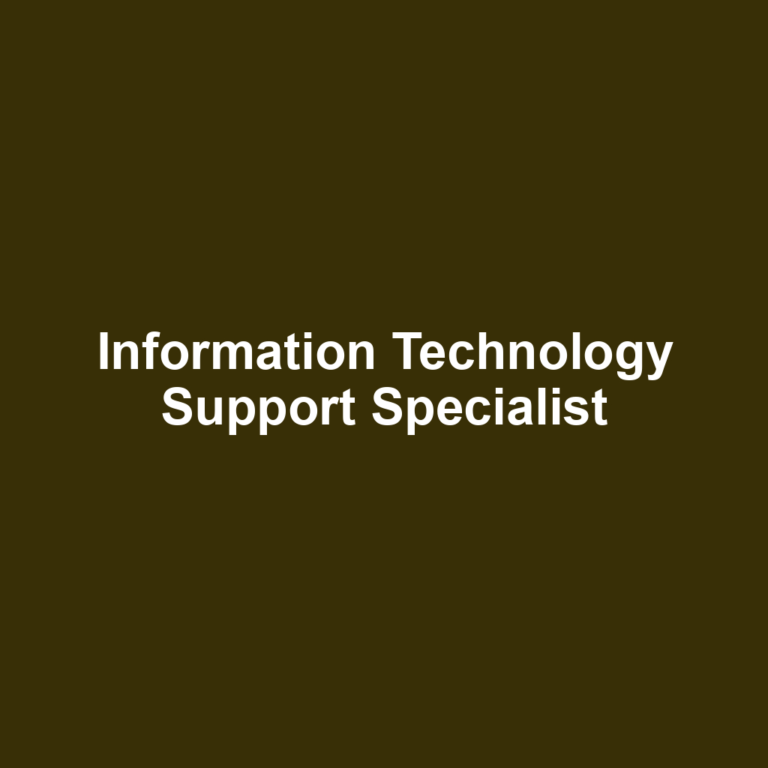 Information Technology Support Specialist