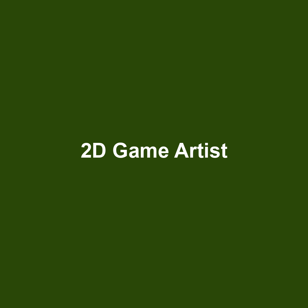 2D Game Artist