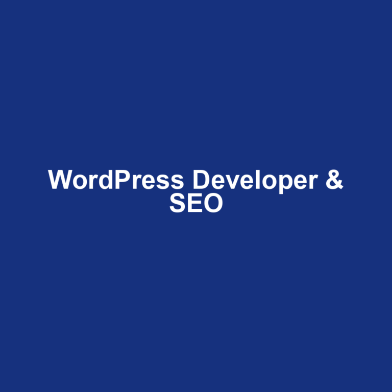 WordPress Developer & SEO