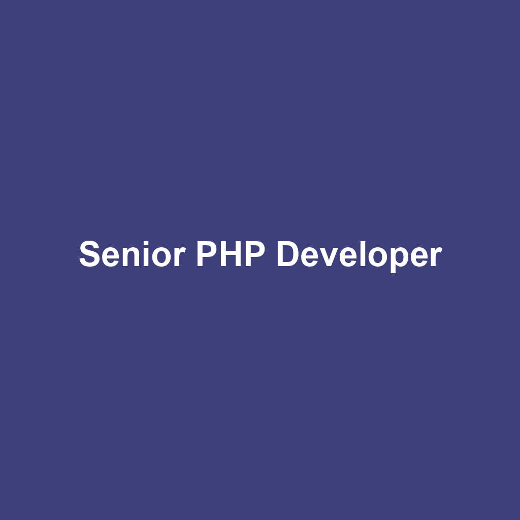 Senior PHP Developer