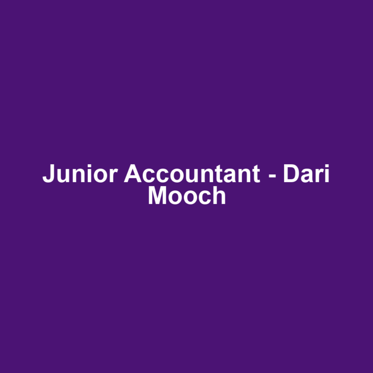 Junior Accountant - Dari Mooch