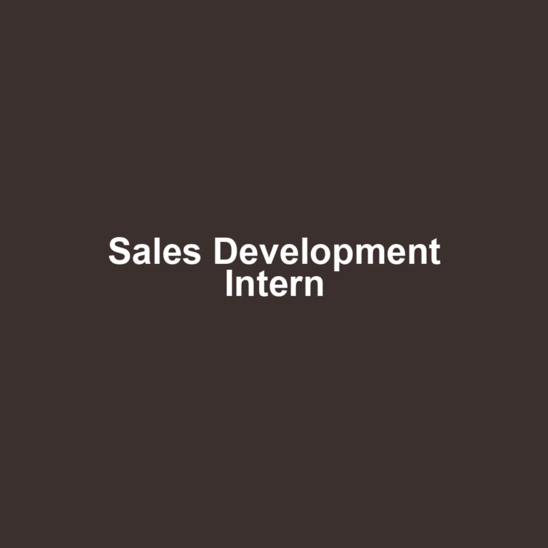 Sales Development Intern