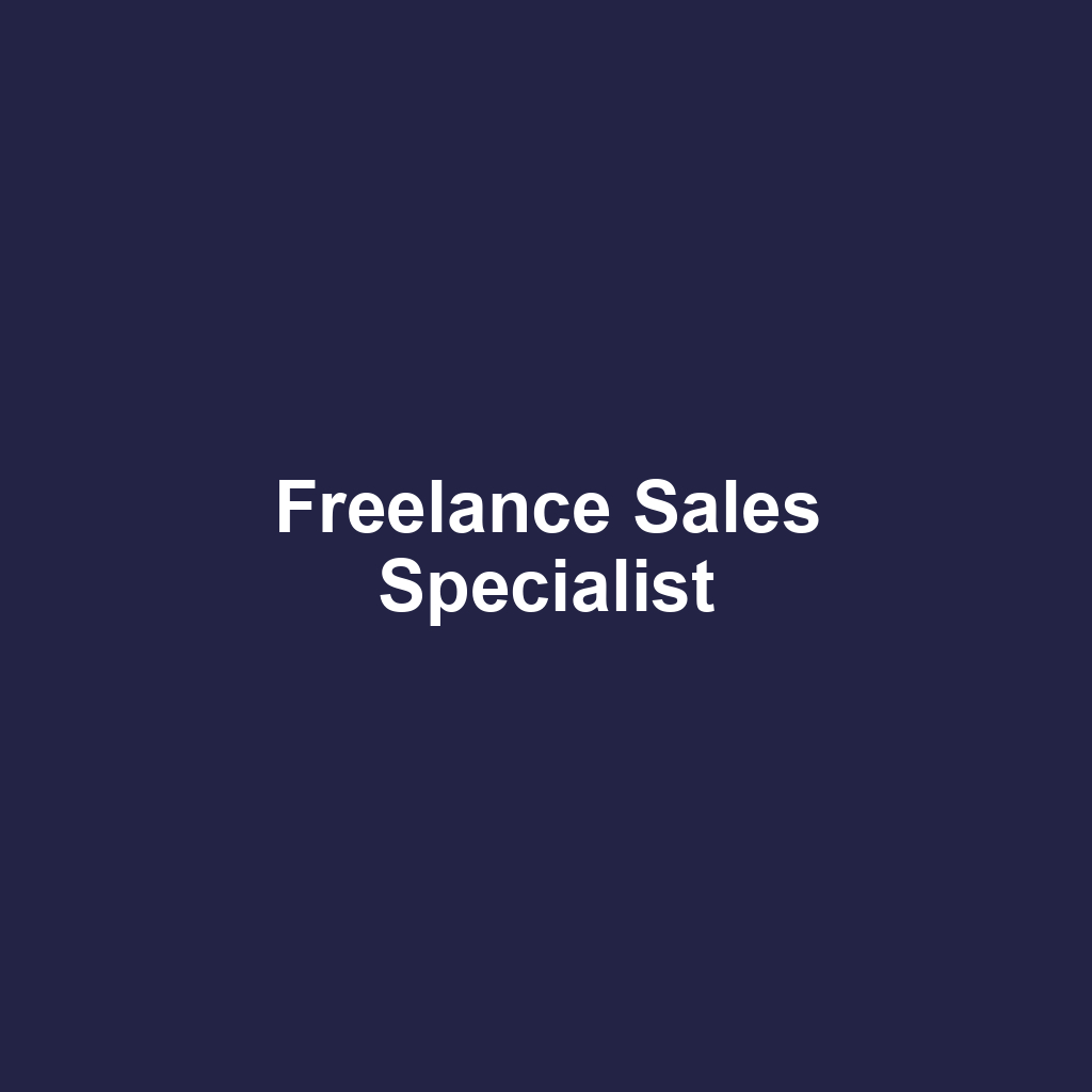 Freelance Sales Specialist