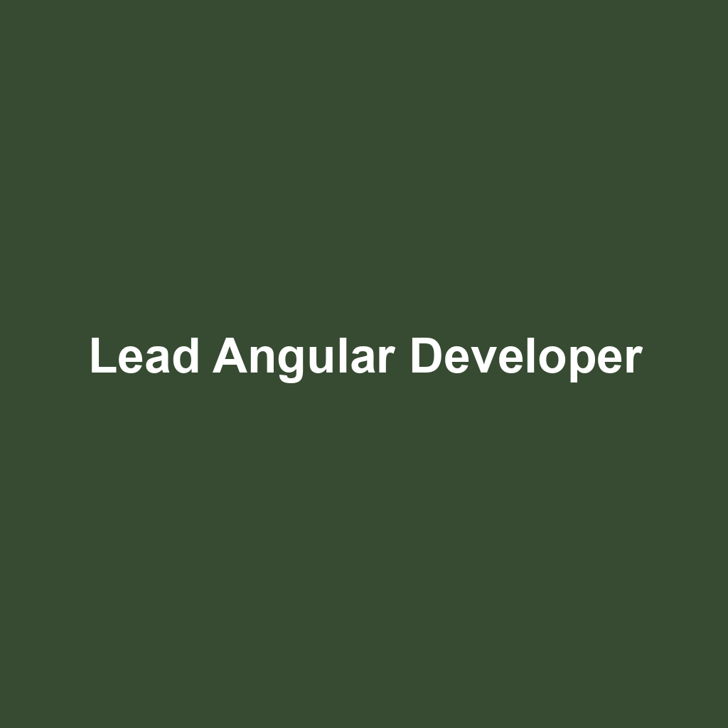 Lead Angular Developer