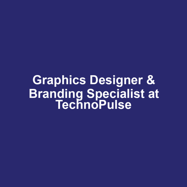 Graphics Designer & Branding Specialist at TechnoPulse