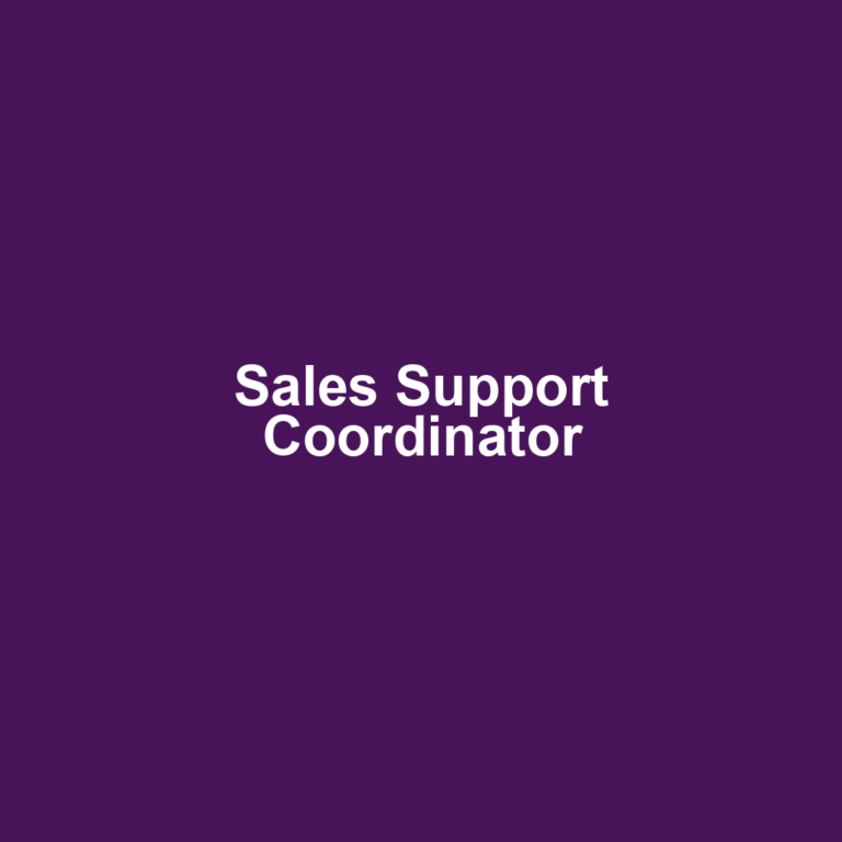 Sales Support Coordinator