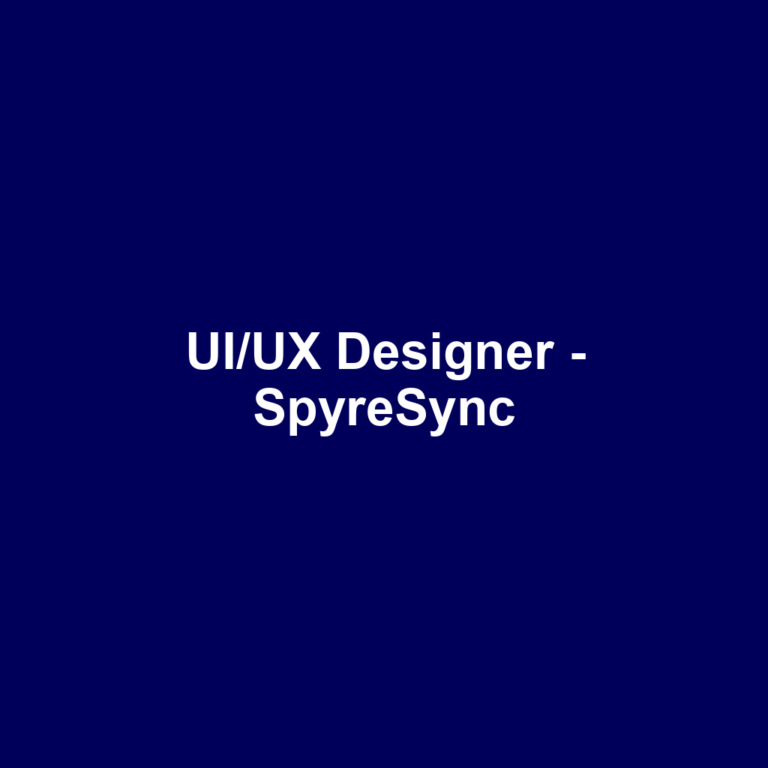 UI/UX Designer - SpyreSync