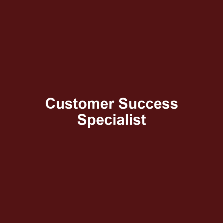 Customer Success Specialist