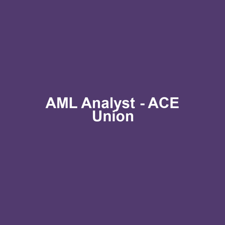 AML Analyst - ACE Union