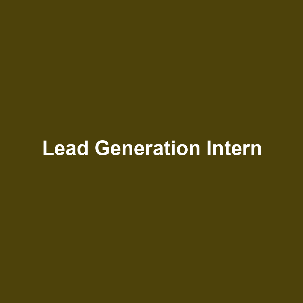 Lead Generation Intern