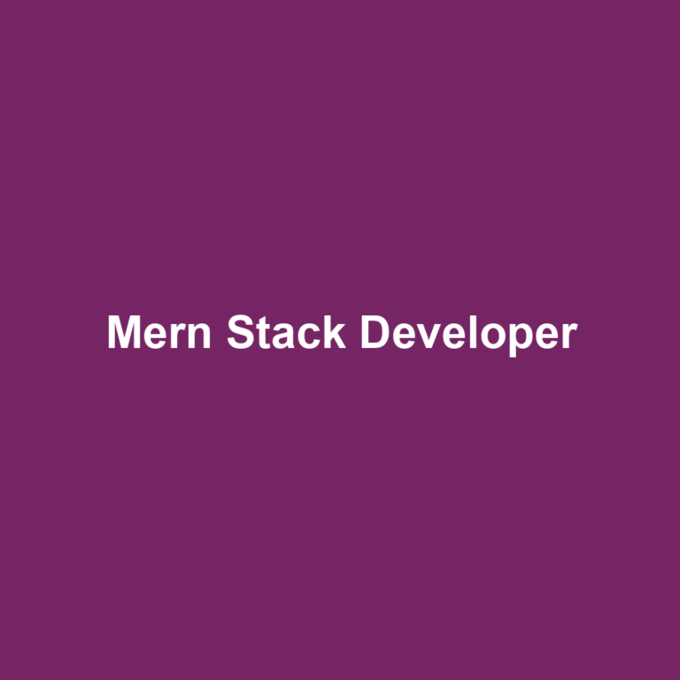 Mern Stack Developer