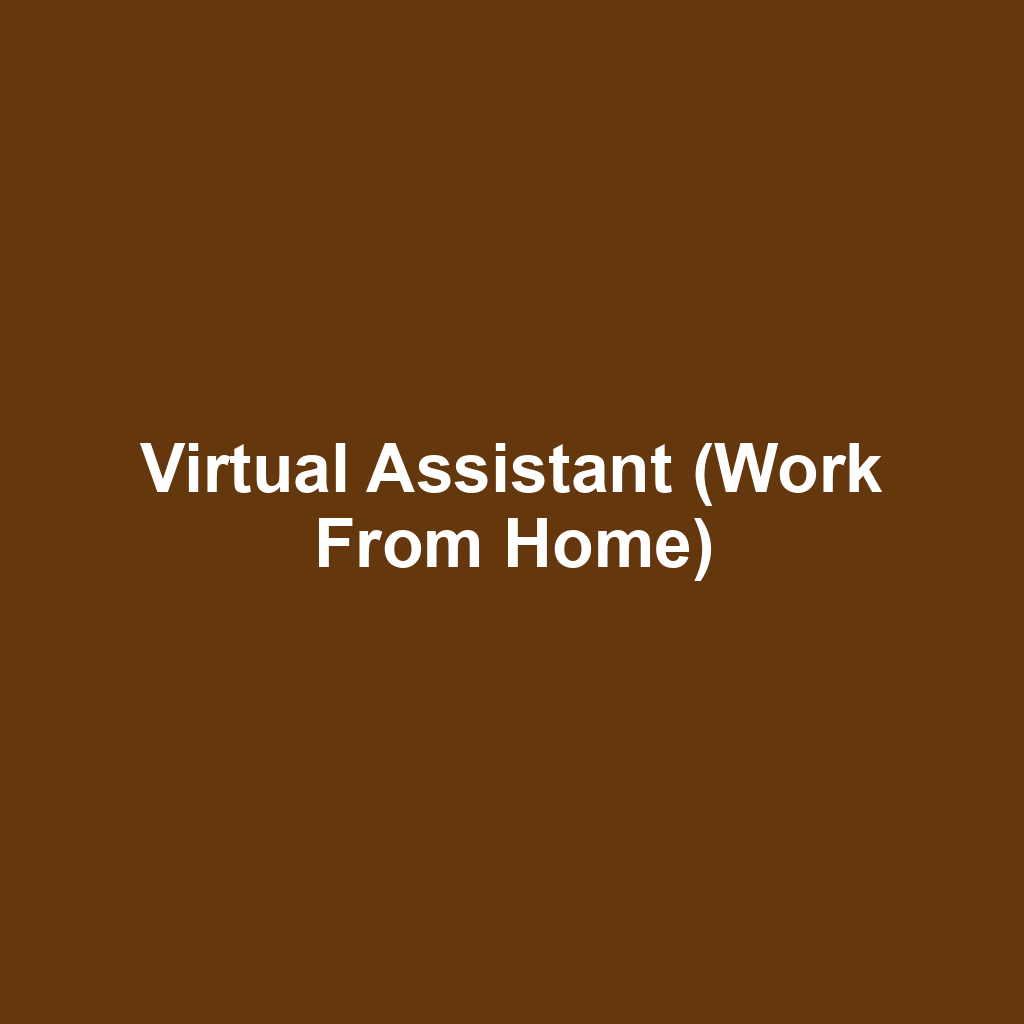 Virtual Assistant (Work From Home)