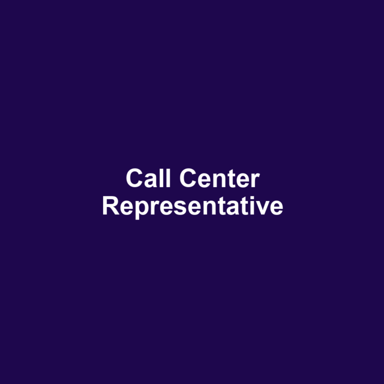 Call Center Representative