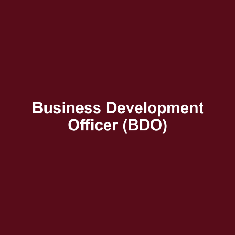 Business Development Officer (BDO)