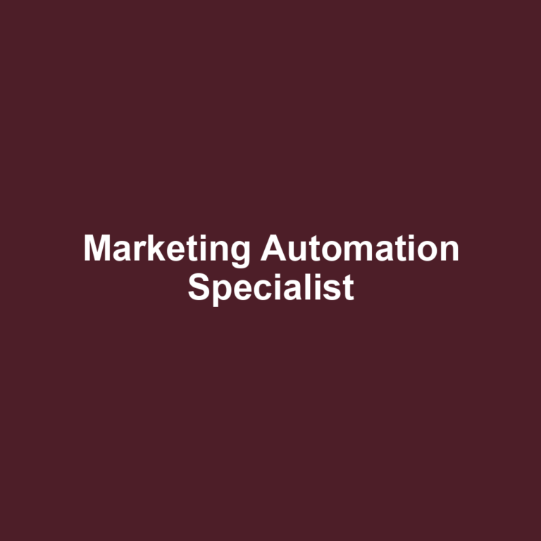 Marketing Automation Specialist