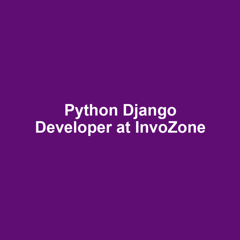 Python Django Developer at InvoZone