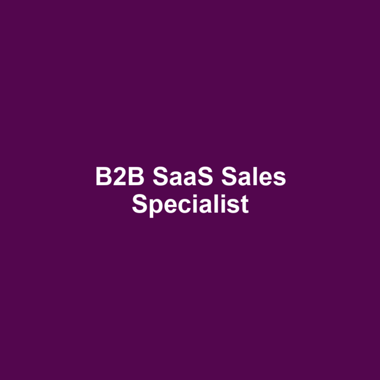 B2B SaaS Sales Specialist