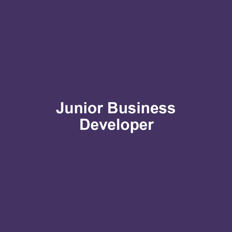 Junior Business Developer