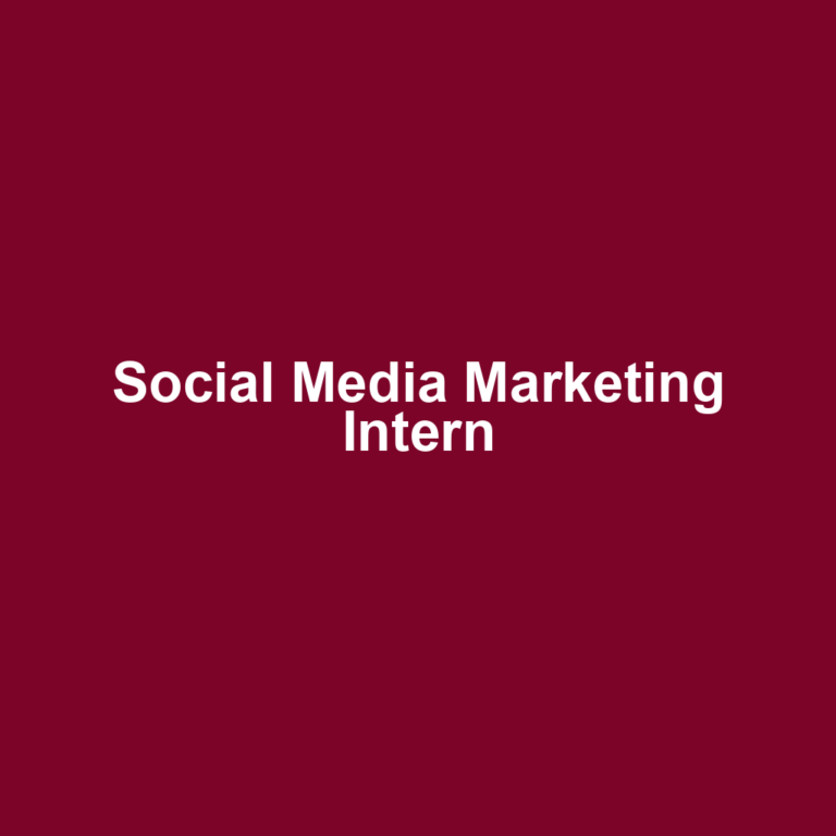 Social Media Marketing Intern