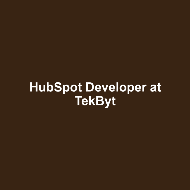 HubSpot Developer at TekByt